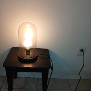 Elegant Glass Dome Lamp with Black Base